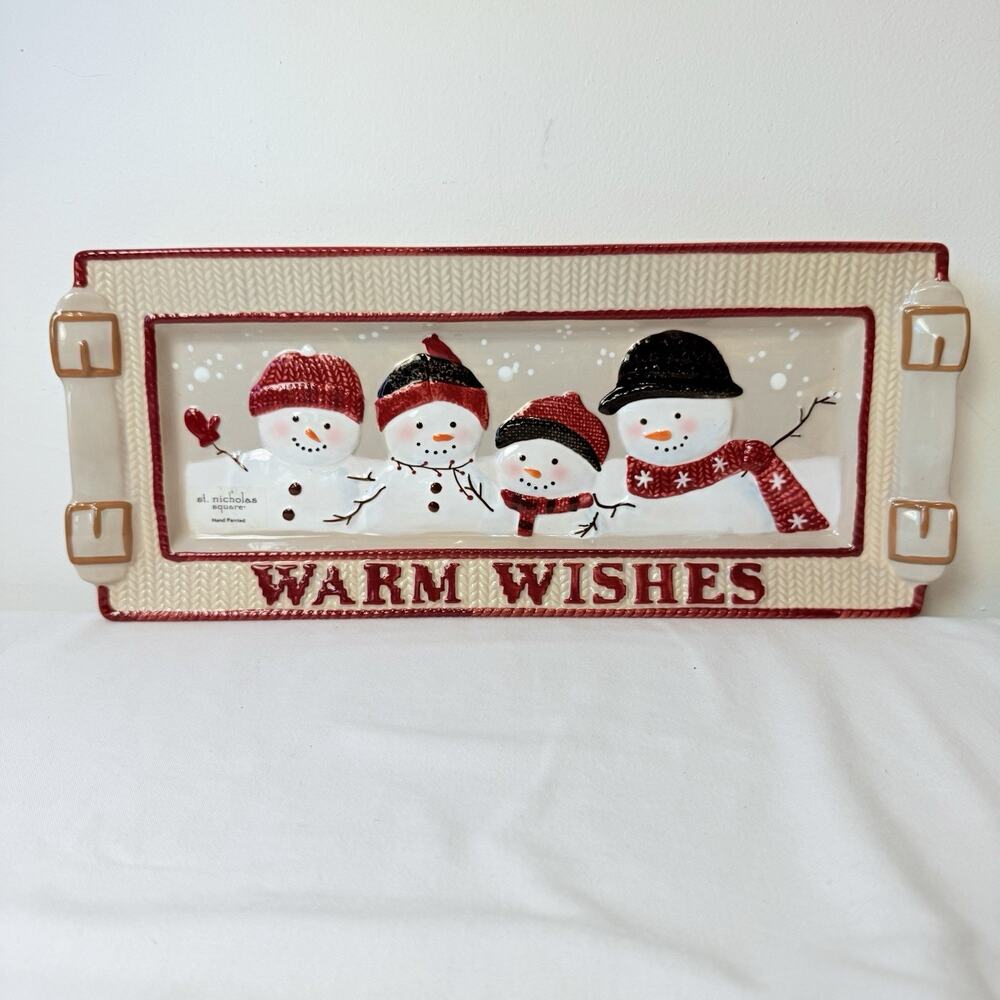 St. Nicholas Square Warm Wishes 14x 6 Ceramic Serving Platter